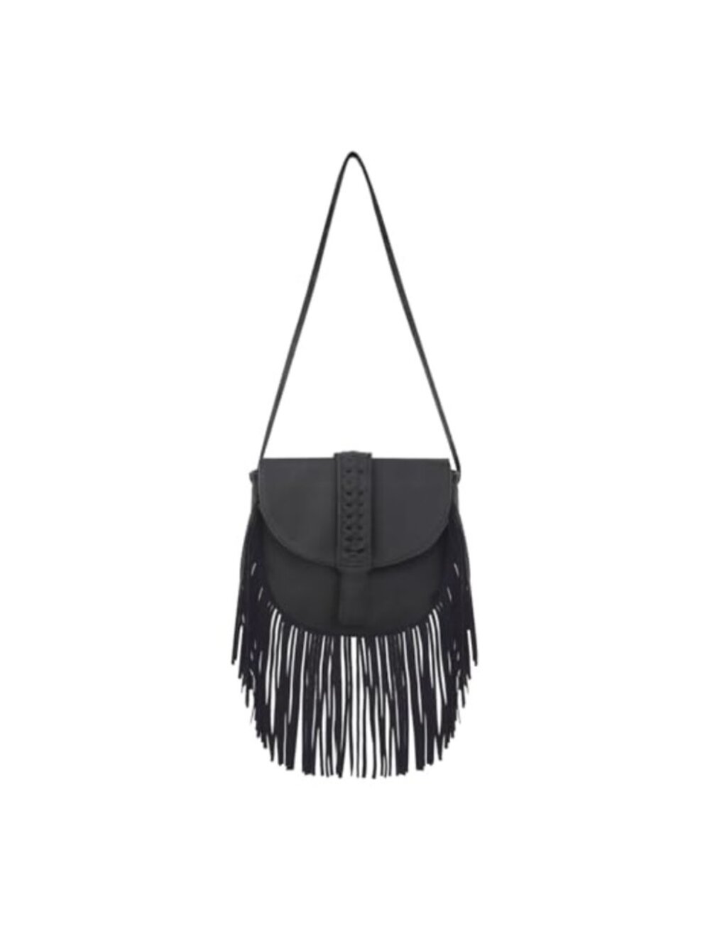 PU Leather Fringe Crossbody Bag Women Small Tassel Shoulder Purse Hobo
